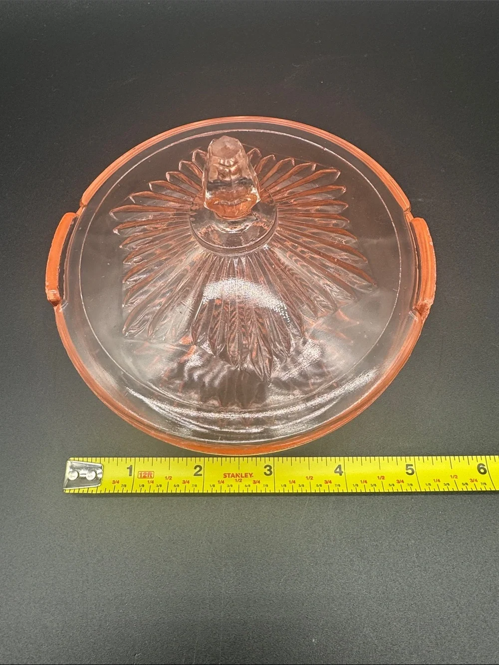 Vintage Style Pink Glass Lidded Candy Dish - Home Accents